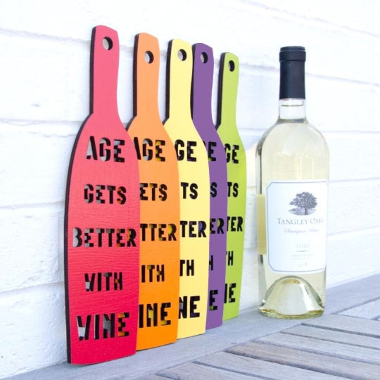 Spunky Fluff Age Gets Better With Wine Wine Bottle Kitchen Sign